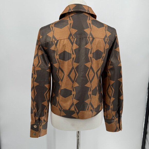Insight New York Womens Geometric Vegan Leather Jacket Size 8 - Picture 2 of 10